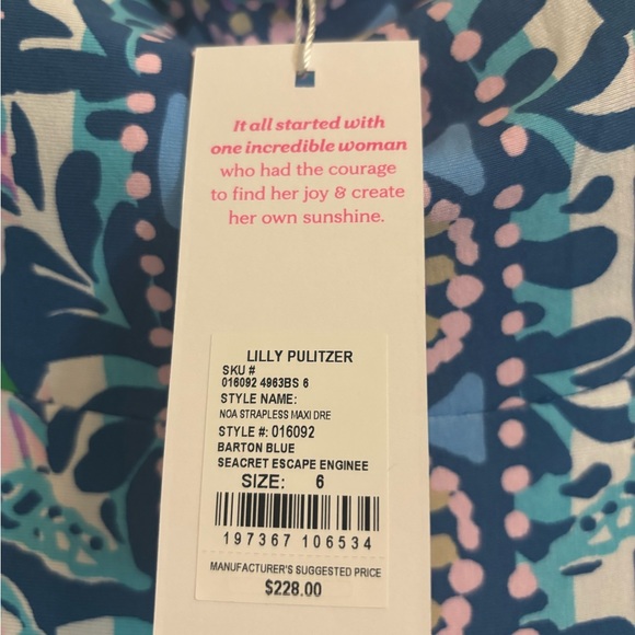 Lilly Pulitzer Noa Strapless dress size 6 new with tags - Picture 4 of 9